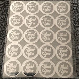 300 clear‎ silver Thank You stickers wedding gift all occasion